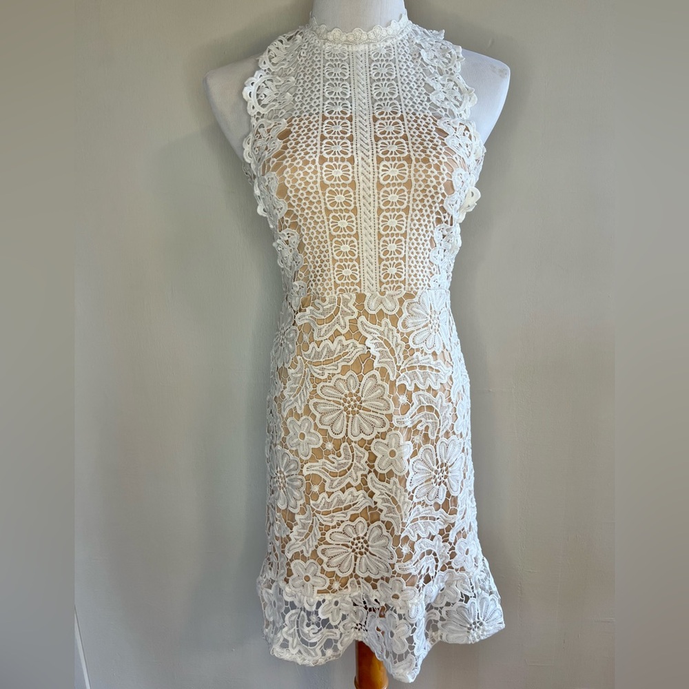 Altar'd State White Floral Lace Backless Dress